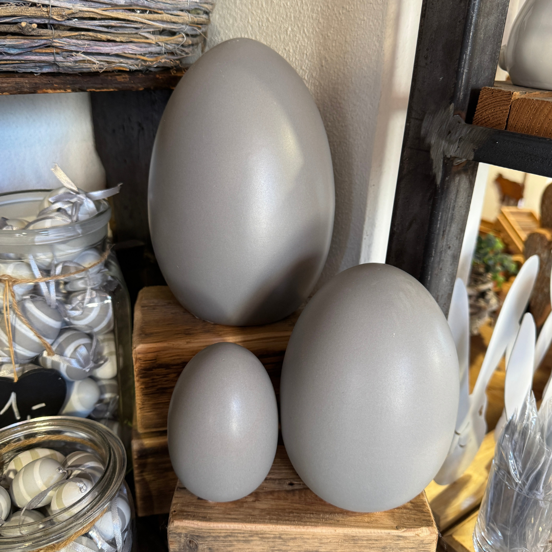 Keramik Ei - Grau