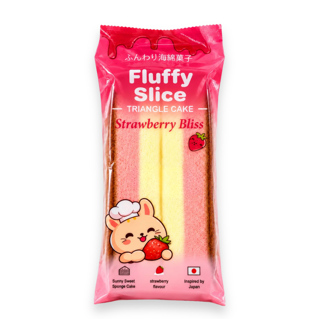 Fluffy Slice Triangle Cake - Strawberry Bliss