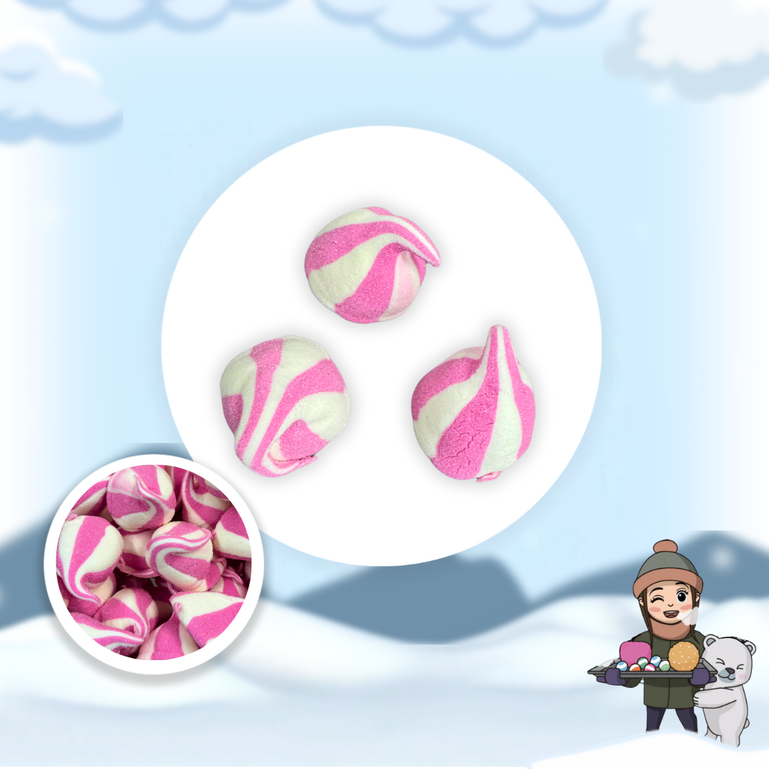 Gefriergetrocknete Marshmallow Hütchen - Erdbeere