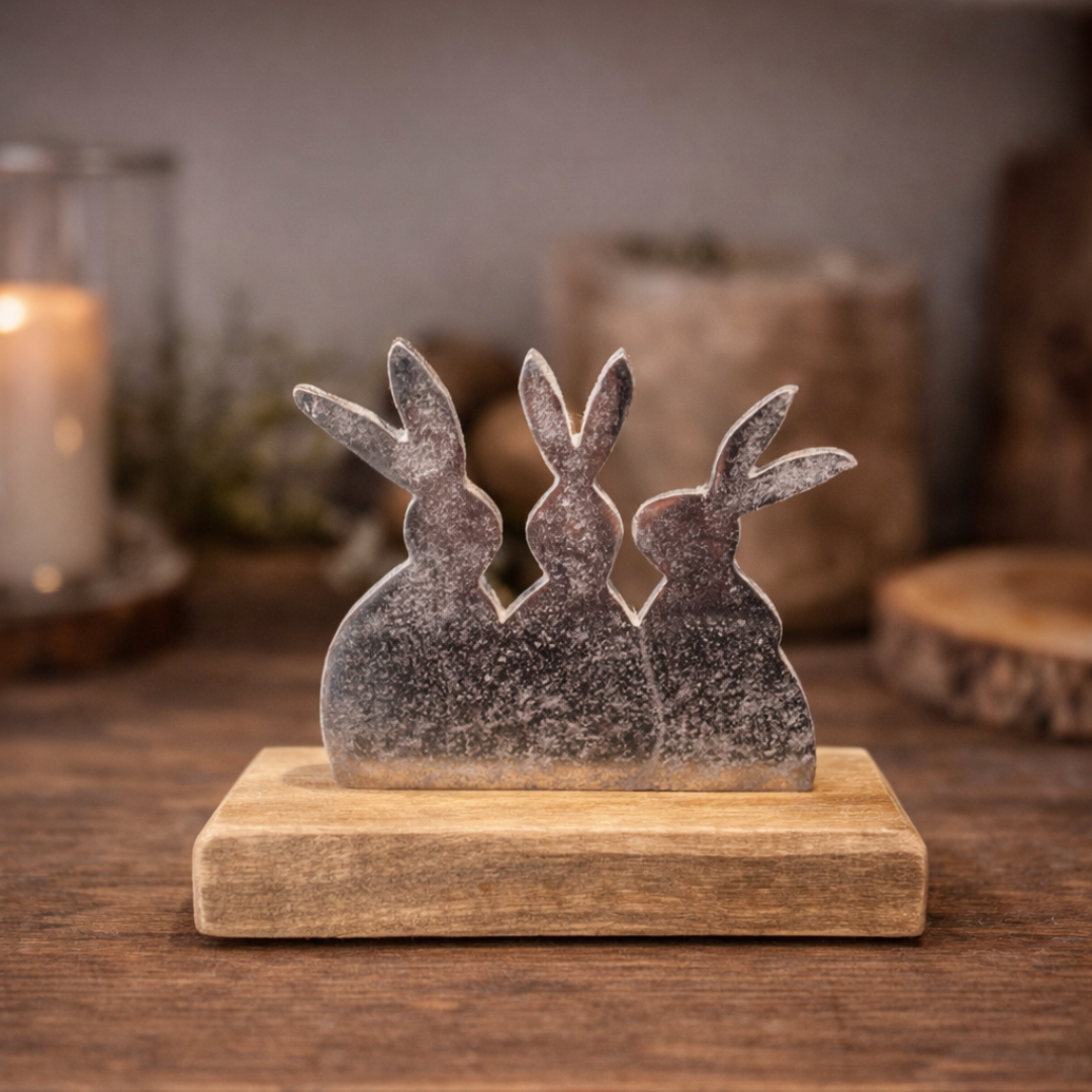 Deko Hasen Silber