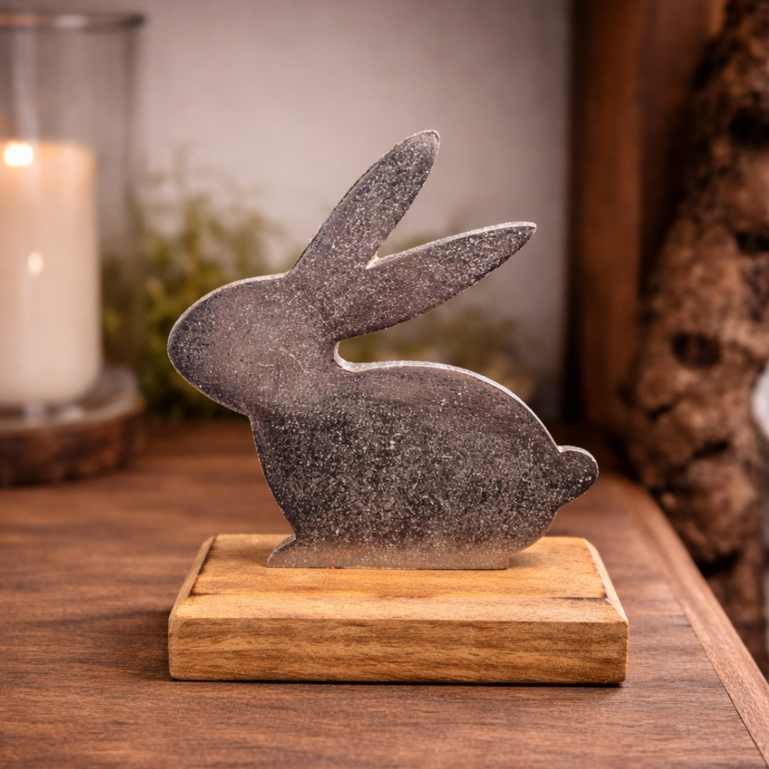 Deko Hase Silber