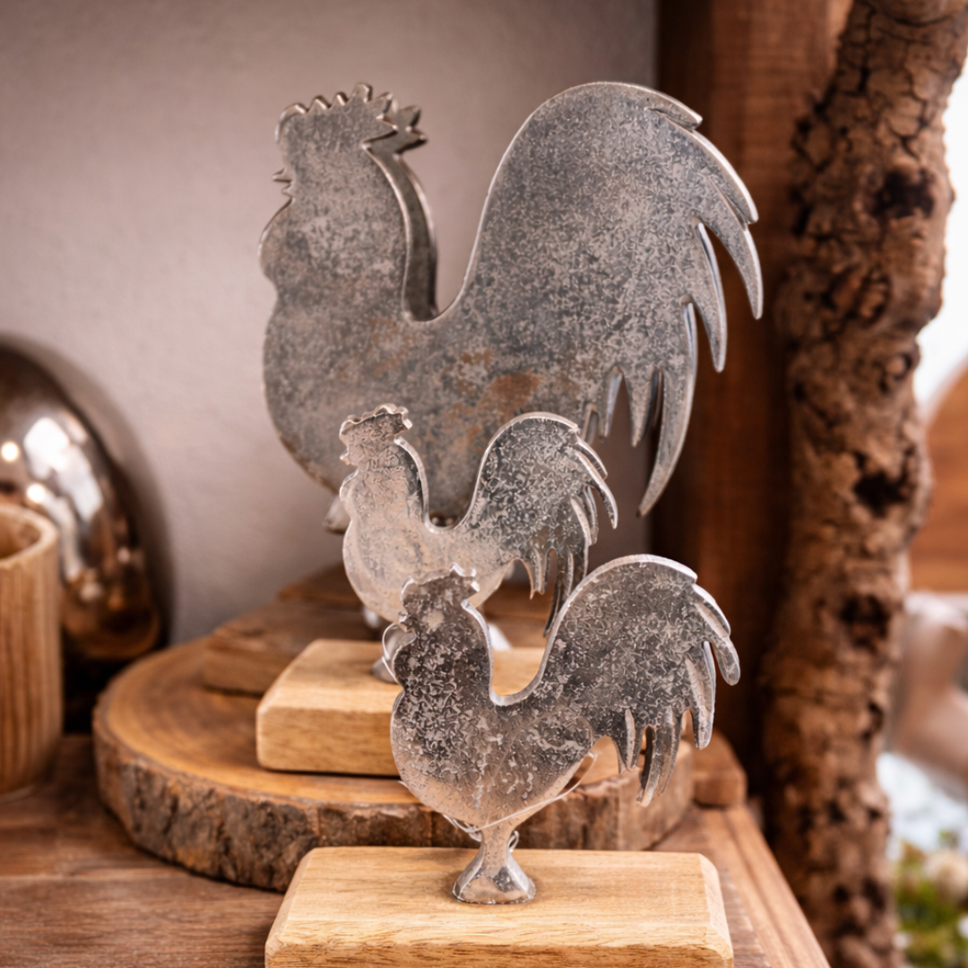 Deko Huhn Silber