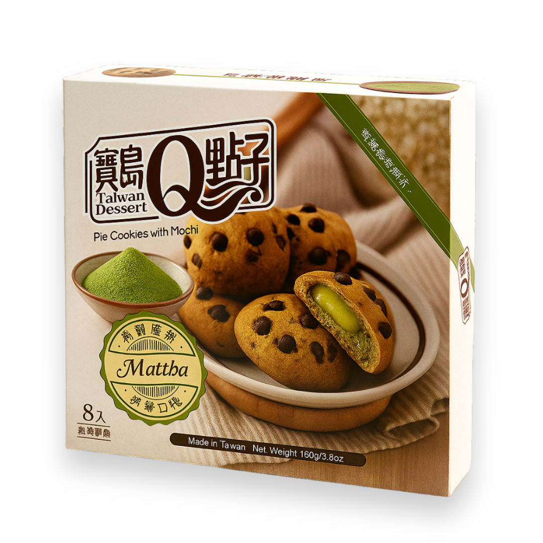 Pie Cookies with Mochi - Matcha