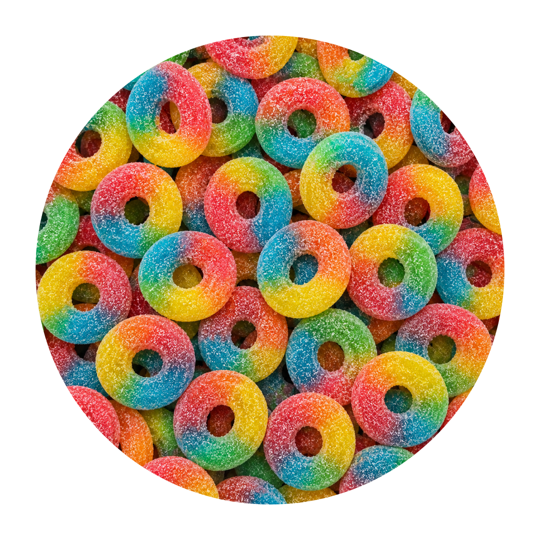 Gezuckerte Regenbogen Ringe