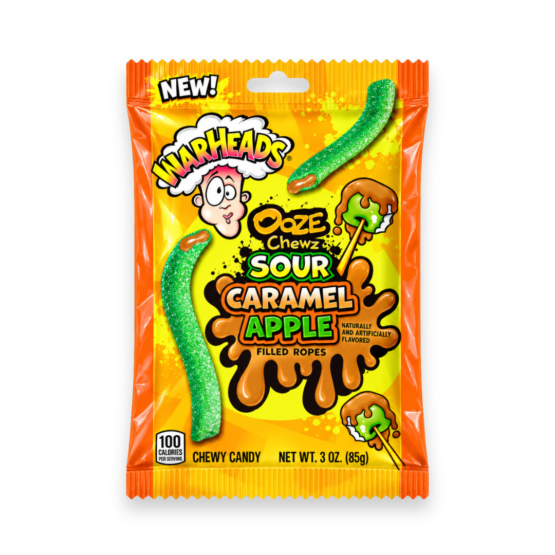 Warheads Ooze Chewz Sour Caramel Apple Ropes