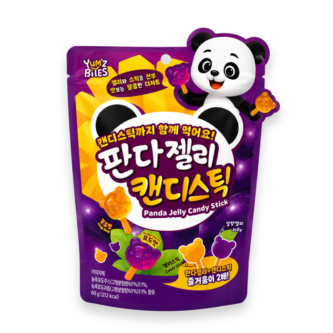 Yum'z Bites Panda Jelly Candy Sticks